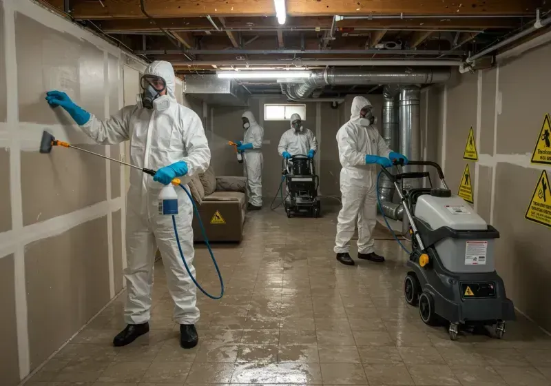 Basement Moisture Removal and Structural Drying process in Combine, TX